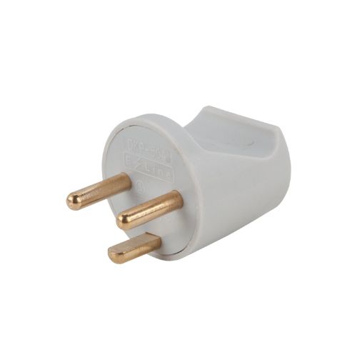 Runder Stecker Mit Erdung - Grau